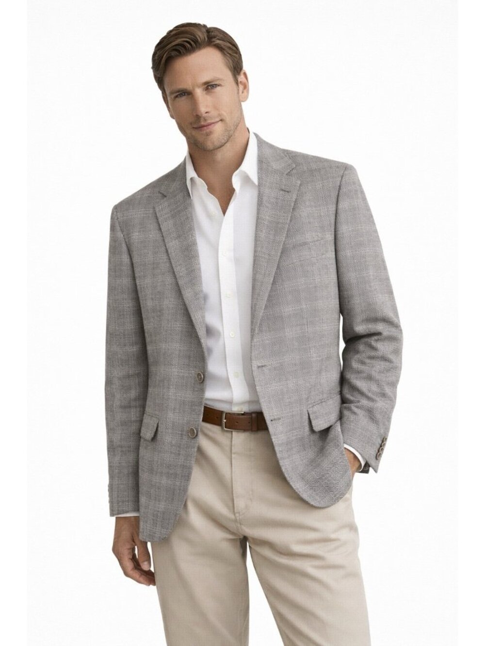 JOSEPH ABBOUD SOFT EXPRESSIONS jacket blazer sport coat 42R wool linen heritage